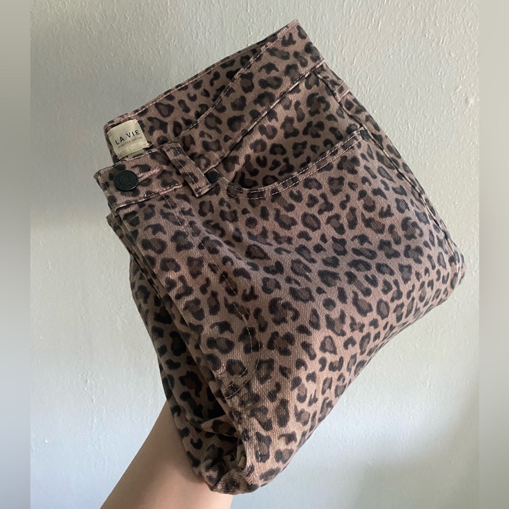 La Vie Rebecca Taylor Cheetah Print Jeans